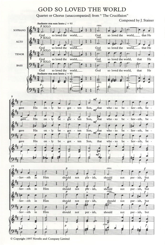 God So Loved The World (SATB- New Edition)